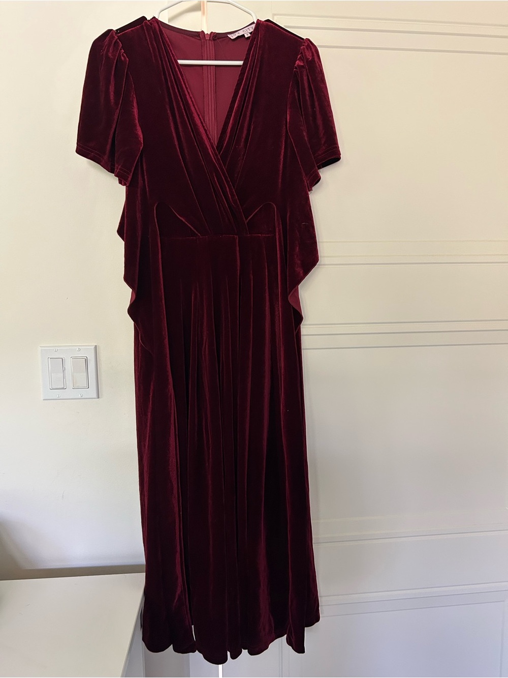 Ivy City Co. Velvet Maxi Dress - Burgundy